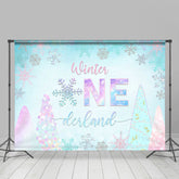 Lofaris Glitter Colorful Winter Snow Theme Birthday Backdrops